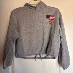 Team USA Girls Long Sleeve Lightweight cropped Sweatshirt Size medium 10/12